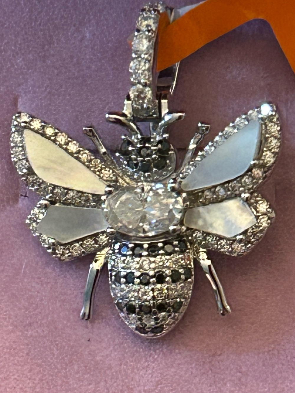 2.00CTW Moissanite Bumblebee 🐝 Pendant Necklace 925 Sterling Silver w/Open Bail